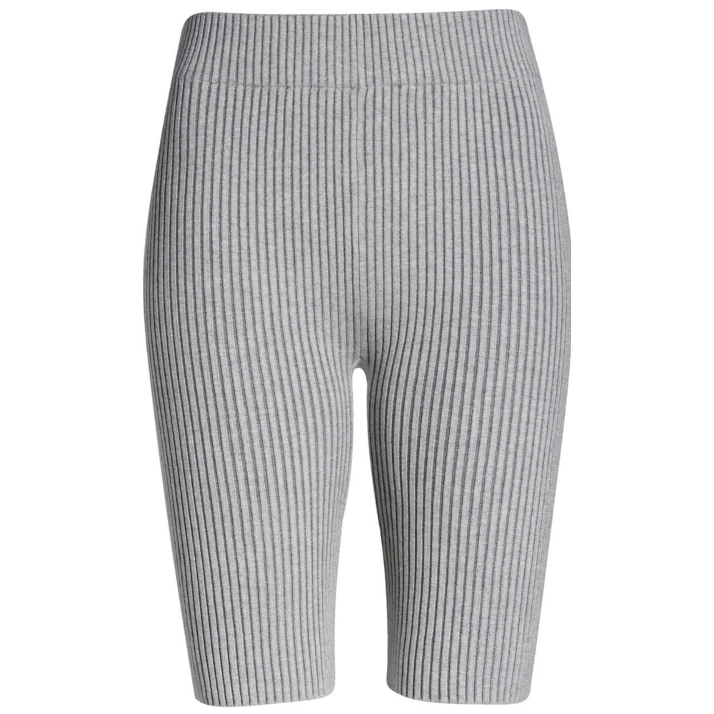 Ribbed High-Waist Biker Shorts in Cream - Picture 4 of 4